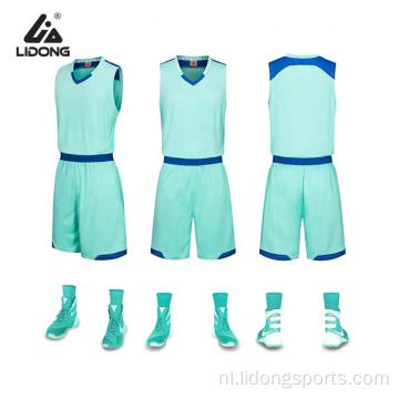 Polyester sublimeerde blanco basketbaluniforme groothandel